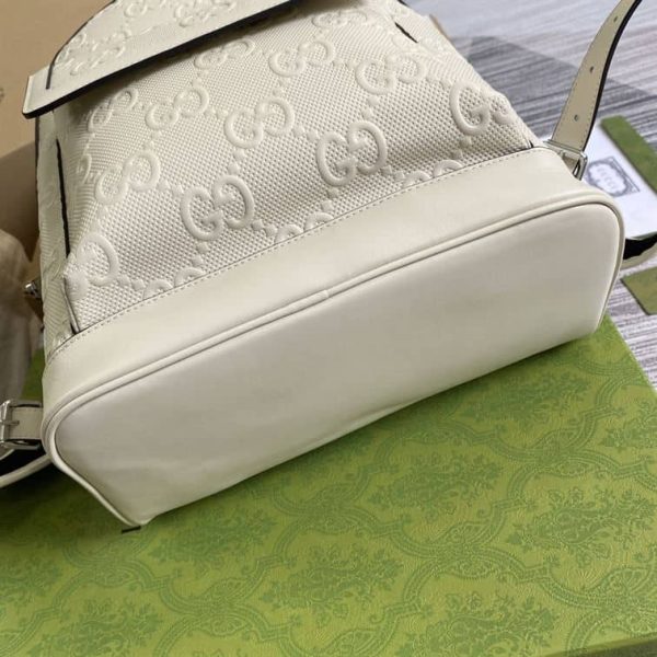 GUCCI LOGO EMBOSSED PERFORATED LEATHER BACKPACK – GC54 - Image 6