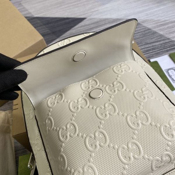 GUCCI LOGO EMBOSSED PERFORATED LEATHER BACKPACK – GC54 - Image 7