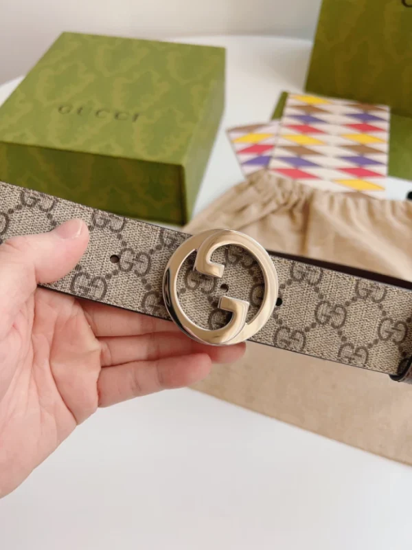 GUCCI BLONDIE BELT IN BEIGE AND EBONY SUPREME – B0146 - Image 3