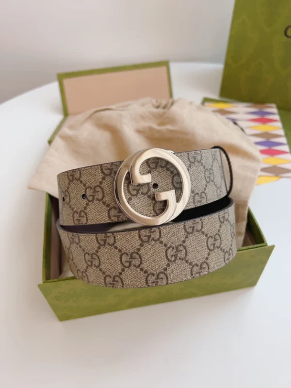 GUCCI BLONDIE BELT IN BEIGE AND EBONY SUPREME – B0146 - Image 4