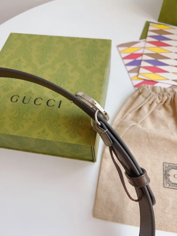 GUCCI BLONDIE BELT IN BEIGE AND EBONY SUPREME – B0146 - Image 5