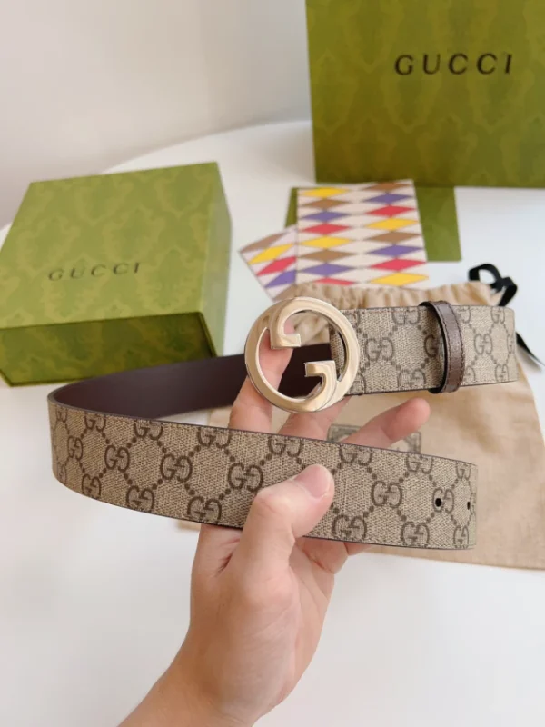 GUCCI BLONDIE BELT IN BEIGE AND EBONY SUPREME – B0146 - Image 6