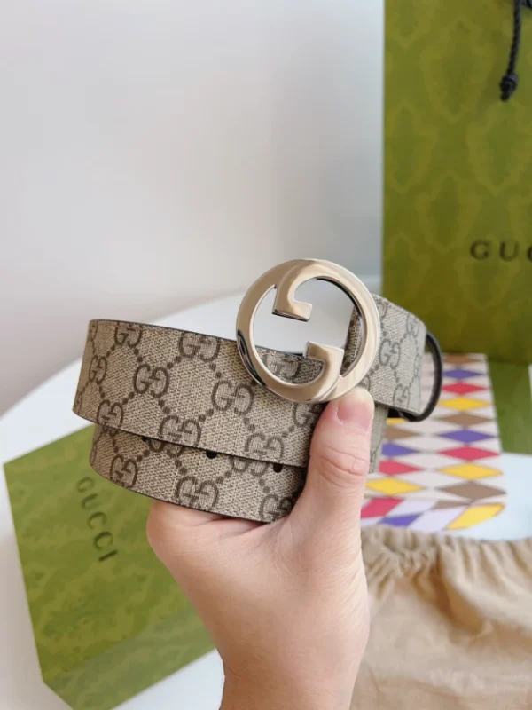 GUCCI BLONDIE BELT IN BEIGE AND EBONY SUPREME – B0146 - Image 2