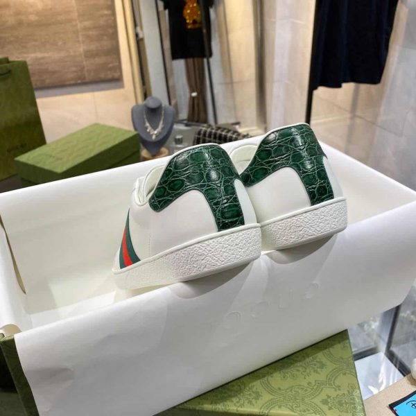 Gucci Ace Leather Sneaker With Green Crocodile – GC208 - Image 6