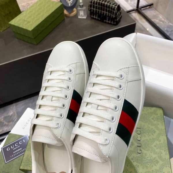 Gucci Ace Leather Sneaker With Green Crocodile – GC208 - Image 4