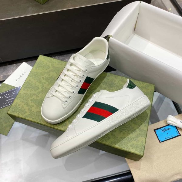Gucci Ace Leather Sneaker With Green Crocodile – GC208 - Image 5