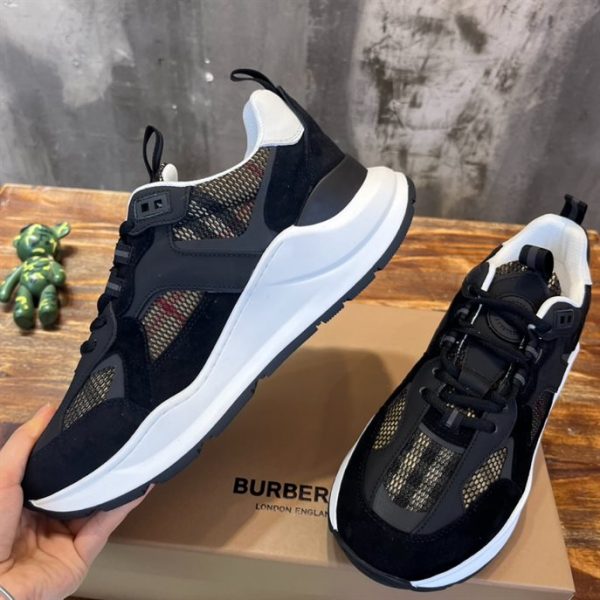 LOGO EMBOSSED, LEATHER, SUEDE AND MESH SNEAKERS – BBR105 - Image 4