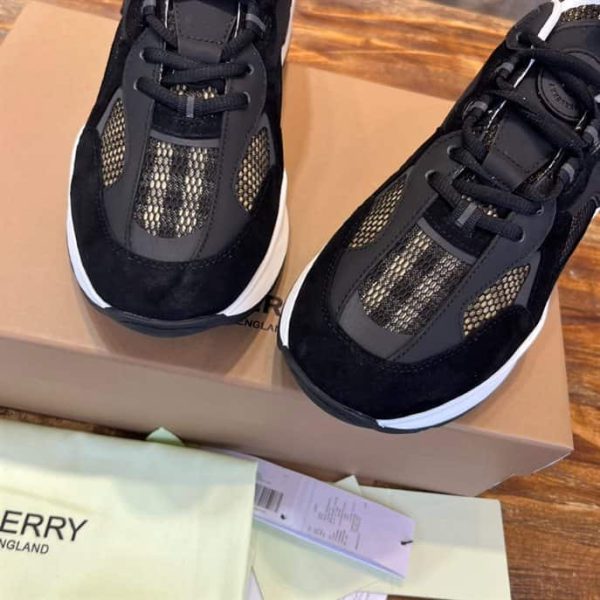 LOGO EMBOSSED, LEATHER, SUEDE AND MESH SNEAKERS – BBR105 - Image 6