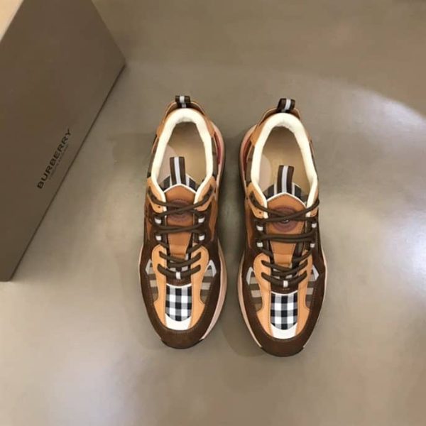 LOGO PRINT CHECK SUEDE AND MESH SNEAKERS – BBR109 - Image 3