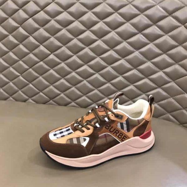 LOGO PRINT CHECK SUEDE AND MESH SNEAKERS – BBR109 - Image 6