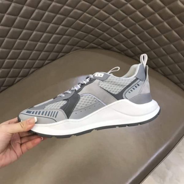 LOGO PRINT LEATHER, SUEDE AND MESH SNEAKERS – BBR107 - Image 3