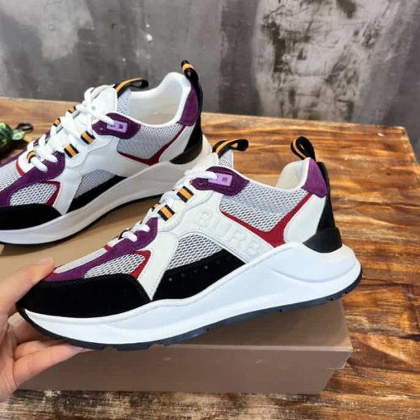 LOGO PRINT LEATHER, SUEDE AND MESH SNEAKERS – BBR108 - Image 3