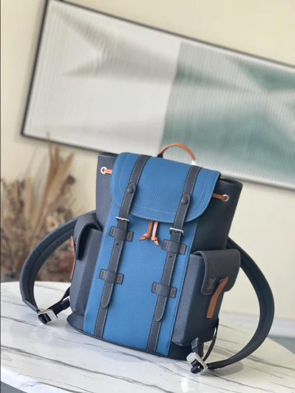 LOUIS VUITTON CHRISTOPHER PM BACKPACK IN BLACK AND BLUE – WLM527 - Image 2