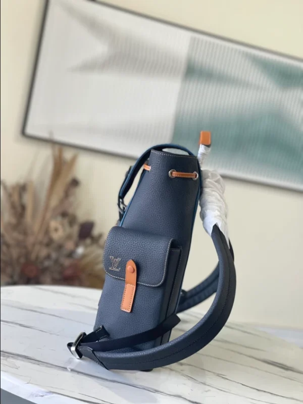 LOUIS VUITTON CHRISTOPHER PM BACKPACK IN BLACK AND BLUE – WLM527 - Image 6