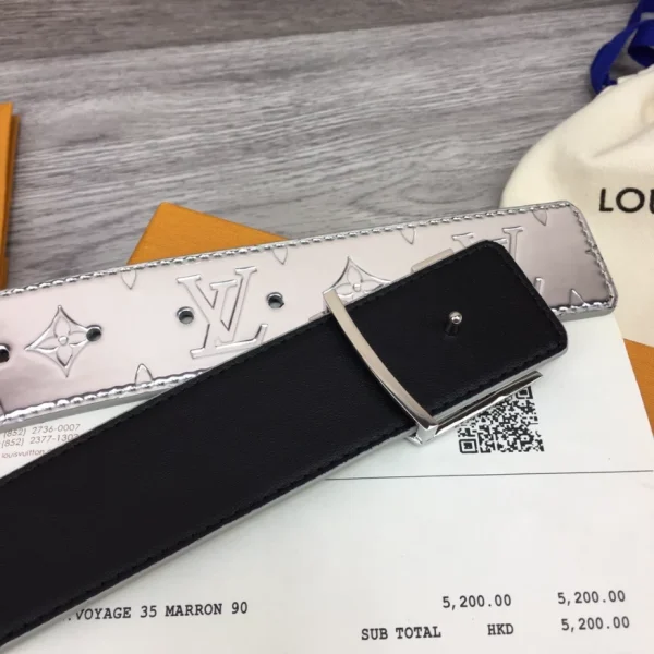 LOUIS VUITTON INITIALS LV MIRROR 40MM REVERSIBLE BELT – B0137 - Image 6