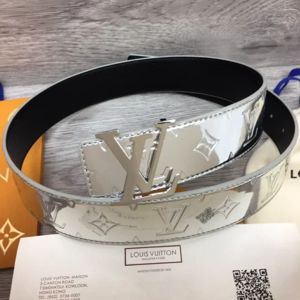 LOUIS VUITTON INITIALS LV MIRROR 40MM REVERSIBLE BELT – B0137 - Image 7