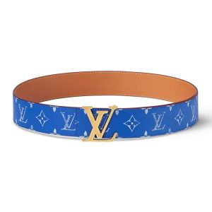 LOUIS VUITTON LV INITIALES 40MM REVERSIBLE BELT IN BLUE – B107