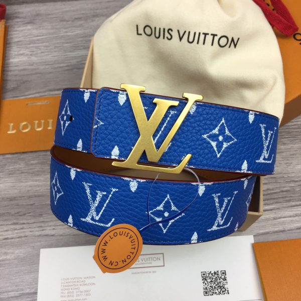 LOUIS VUITTON LV INITIALES 40MM REVERSIBLE BELT IN BLUE – B107 - Image 2