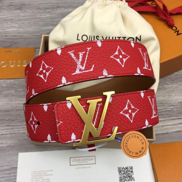 LOUIS VUITTON LV INITIALES 40MM REVERSIBLE BELT RED – B0117 - Image 2