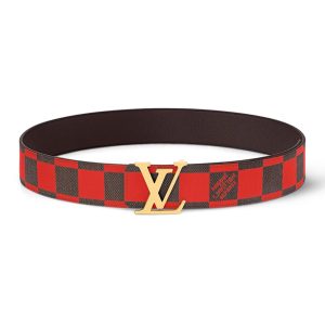 LOUIS VUITTON LV INITIALES 40MM REVERSIBLE BELT RED – B113