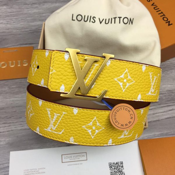 LOUIS VUITTON LV INITIALES 40MM REVERSIBLE BELT YELLOW – B0116 - Image 2