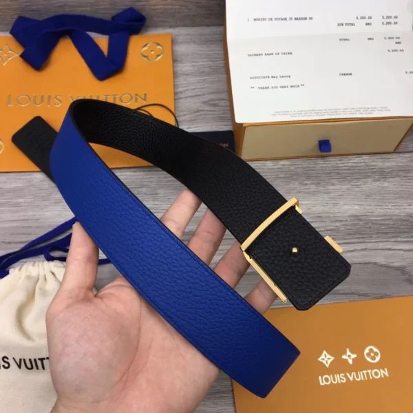 LOUIS VUITTON OPTIC 40MM REVERSIBLE BELT BLUE/BLACK – B0136 - Image 10