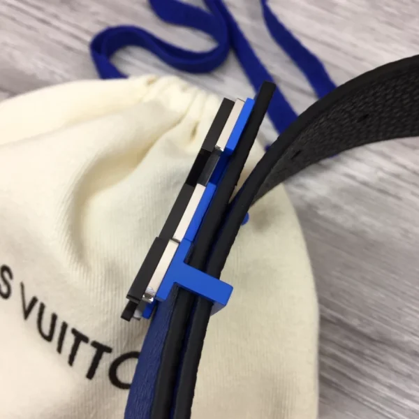 LOUIS VUITTON OPTIC 40MM REVERSIBLE BELT BLUE/BLACK – B0136 - Image 11