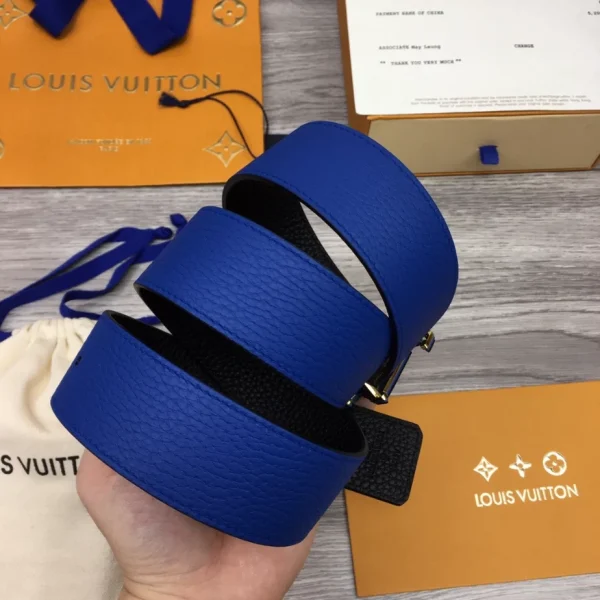 LOUIS VUITTON OPTIC 40MM REVERSIBLE BELT BLUE/BLACK – B0136 - Image 7