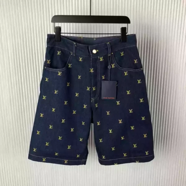 LV Embroidered Signature Denim Shorts – SW241