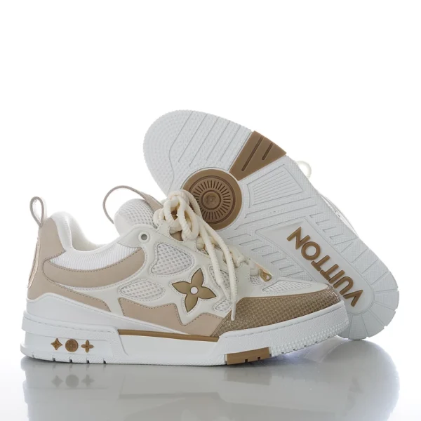 LV SKATE SNEAKER BEIGE WHITE – LSVT342 - Image 3