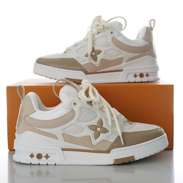 LV SKATE SNEAKER BEIGE WHITE – LSVT342 - Image 2