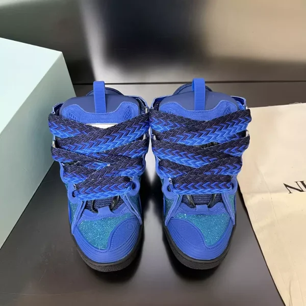 Lanvin Curb Leather Rhinestone Sneakers – LV025 - Image 4