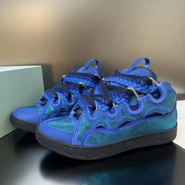 Lanvin Curb Leather Rhinestone Sneakers – LV025 - Image 6