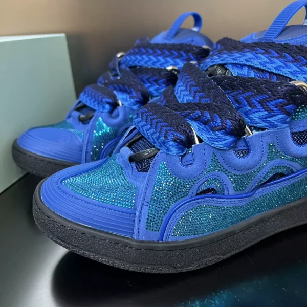 Lanvin Curb Leather Rhinestone Sneakers – LV025 - Image 7