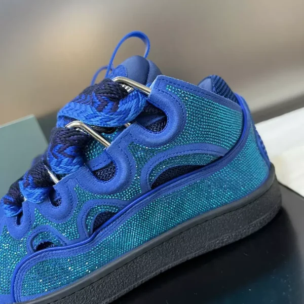 Lanvin Curb Leather Rhinestone Sneakers – LV025 - Image 9