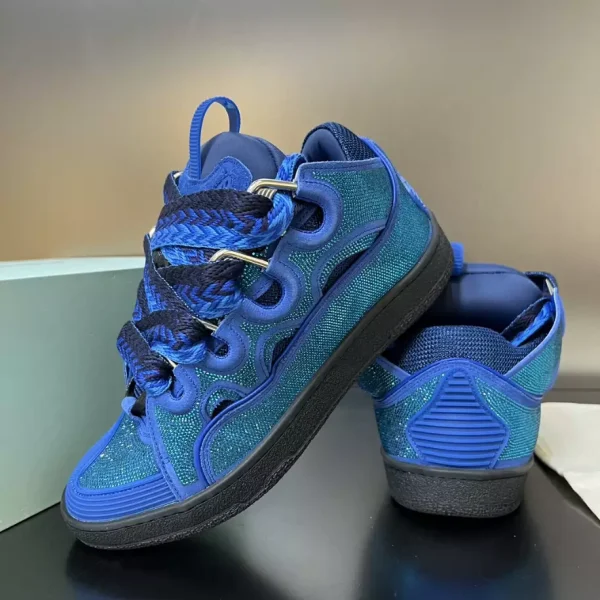 Lanvin Curb Leather Rhinestone Sneakers – LV025 - Image 3