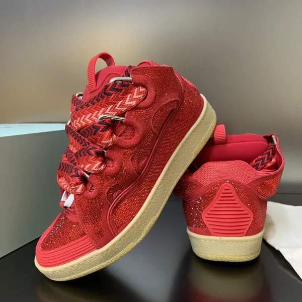 Lanvin Curb Leather Rhinestone Sneakers – LV026 - Image 3