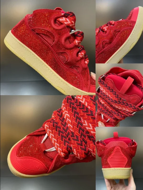 Lanvin Curb Leather Rhinestone Sneakers – LV026 - Image 8