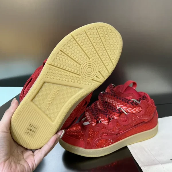 Lanvin Curb Leather Rhinestone Sneakers – LV026 - Image 9