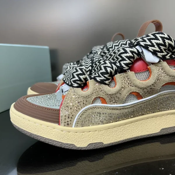 Lanvin Curb Leather Rhinestone Sneakers – LV027 - Image 3