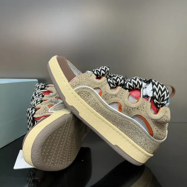 Lanvin Curb Leather Rhinestone Sneakers – LV027 - Image 4