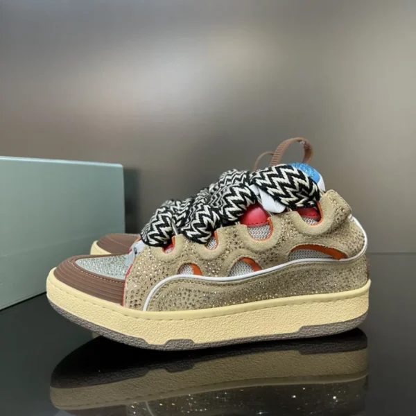 Lanvin Curb Leather Rhinestone Sneakers – LV027 - Image 5