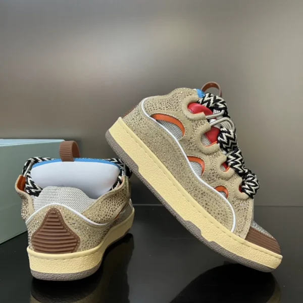 Lanvin Curb Leather Rhinestone Sneakers – LV027 - Image 2