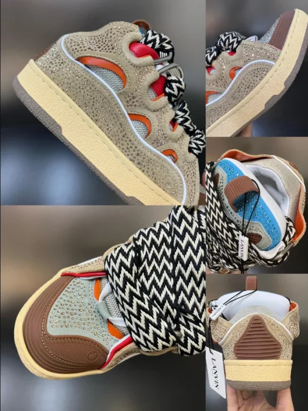 Lanvin Curb Leather Rhinestone Sneakers – LV027 - Image 8