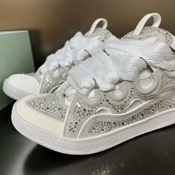 Lanvin Curb Leather Rhinestone Sneakers – LV028 - Image 3