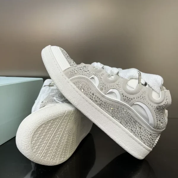 Lanvin Curb Leather Rhinestone Sneakers – LV028 - Image 5