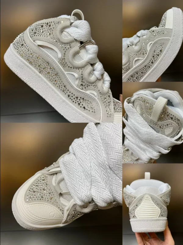 Lanvin Curb Leather Rhinestone Sneakers – LV028 - Image 7