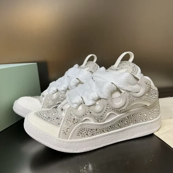 Lanvin Curb Leather Rhinestone Sneakers – LV028 - Image 2