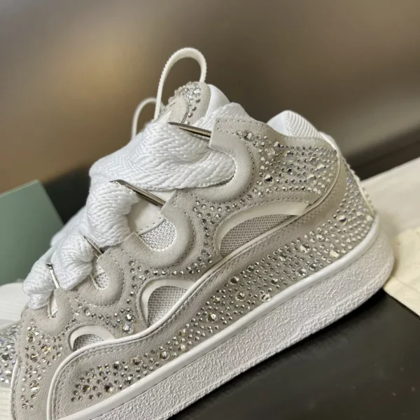 Lanvin Curb Leather Rhinestone Sneakers – LV028 - Image 8