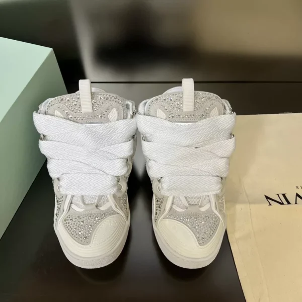 Lanvin Curb Leather Rhinestone Sneakers – LV028 - Image 9